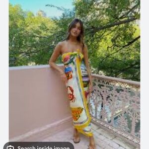 Coral Bay Multi-Color Printed Strapless Wrap Scarf